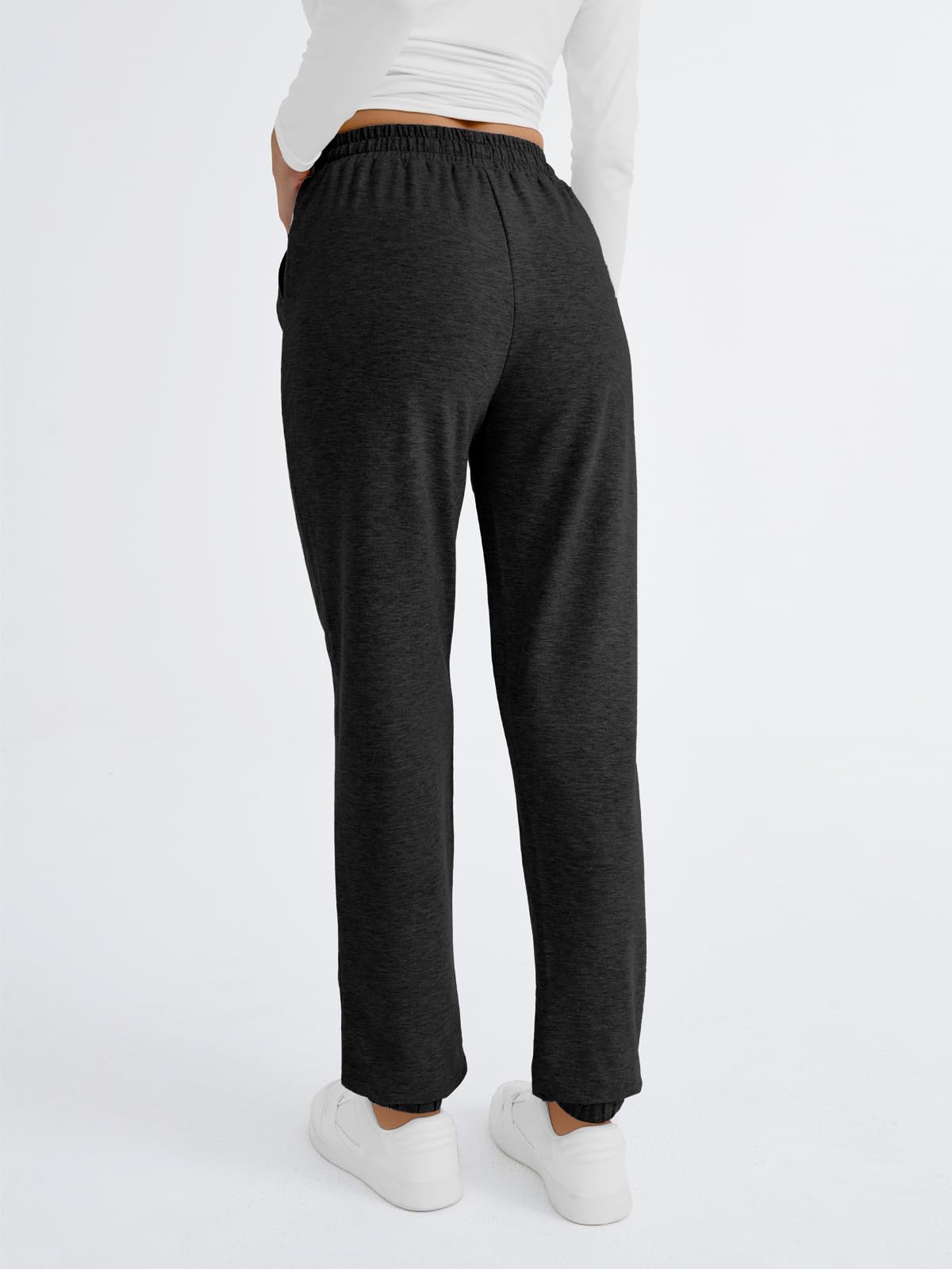 AUTOMET Sweatpants Women with Pockets Lounge Pajama Pants Work Joggers Fall Clothes Winter Business Casual Outfits 2025 Black L