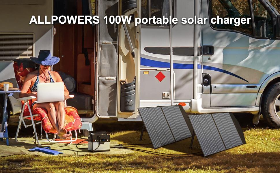ALLPOWERS 400W / 200W / 140W / 100W / 60W Solar Charger，Portable Waterproof Foldable Solar Panel for Camping RV Garden Roof