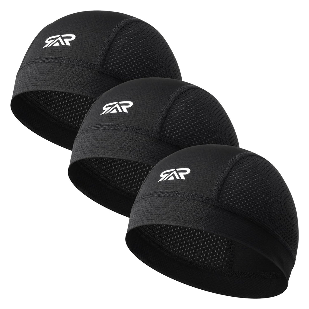 THINDUST 3Pcs Breathable Mesh Skull Cap,Lightweight Quick Dry Sports Helmet Liner for Men Women, Cooling Cycling Beanies
