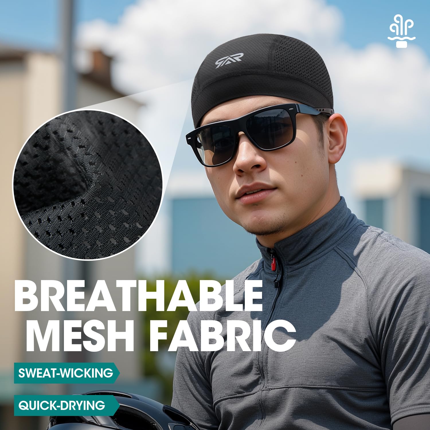 THINDUST 3Pcs Breathable Mesh Skull Cap,Lightweight Quick Dry Sports Helmet Liner for Men Women, Cooling Cycling Beanies
