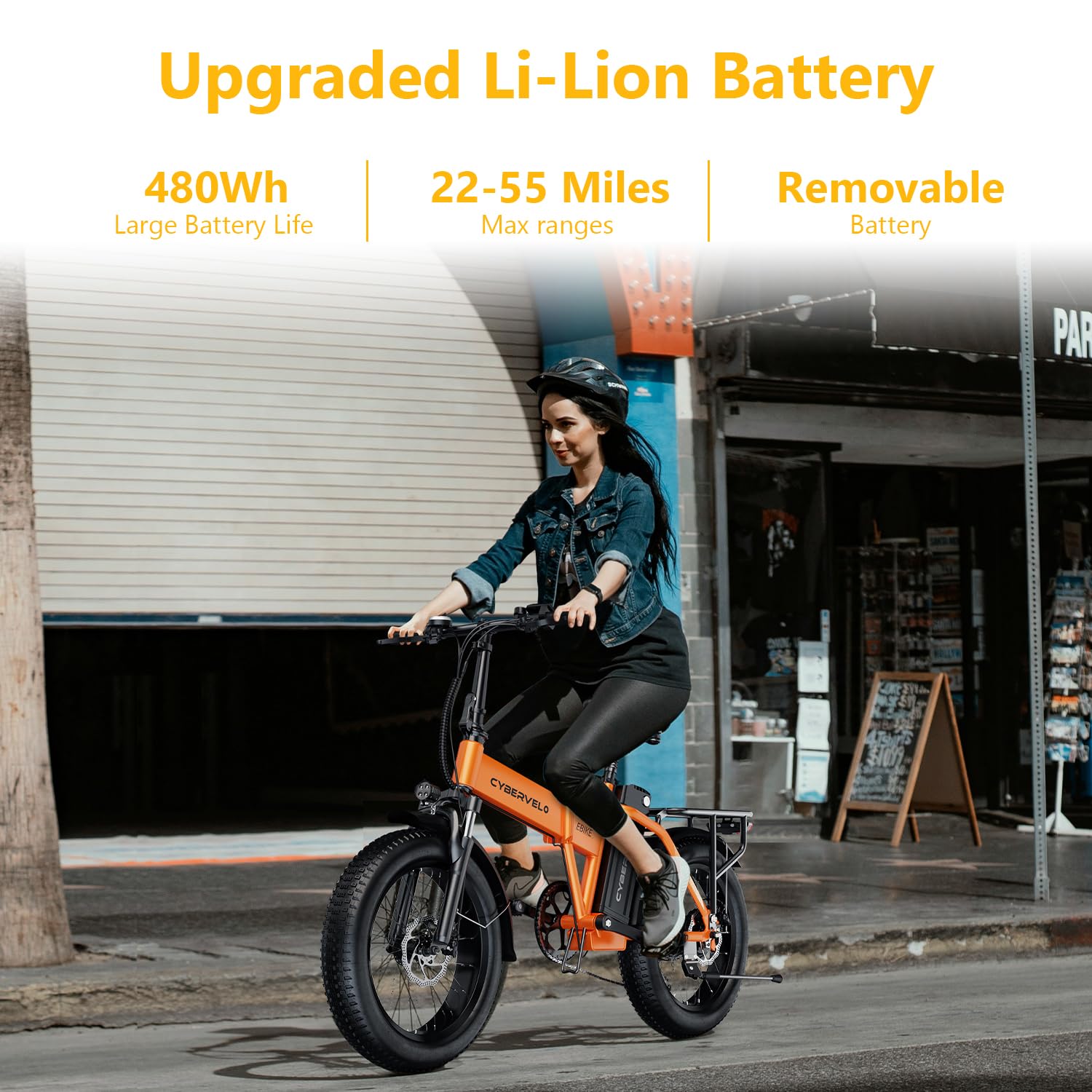 1000W Folding Electric Bike, 48V 20.8AH Large Removable Battery E-Bike, 30+MPH, 80 Miles Max Range, 20" Fat Tire Electric Bike for Adults, Adult Electric Bicycles Commute E-Bikes For Women/Men