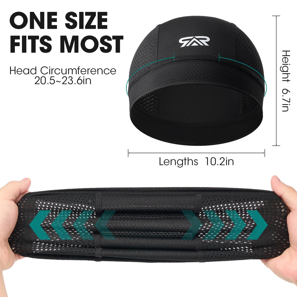 THINDUST 3Pcs Breathable Mesh Skull Cap,Lightweight Quick Dry Sports Helmet Liner for Men Women, Cooling Cycling Beanies
