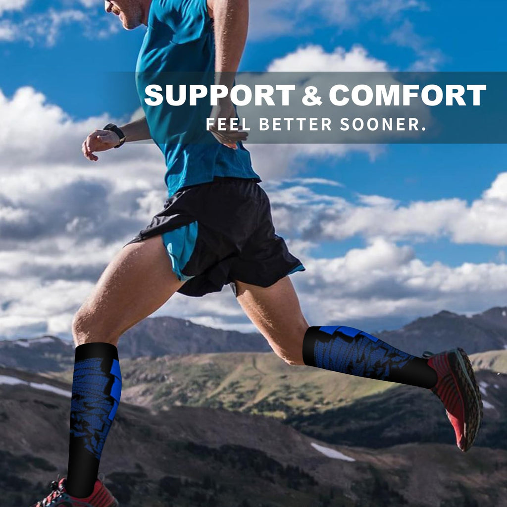 Bluemaple 6 Pack Copper Compression Socks for Women and Men Circulation-Best Support for Medical, Running,Nursing,Athletic