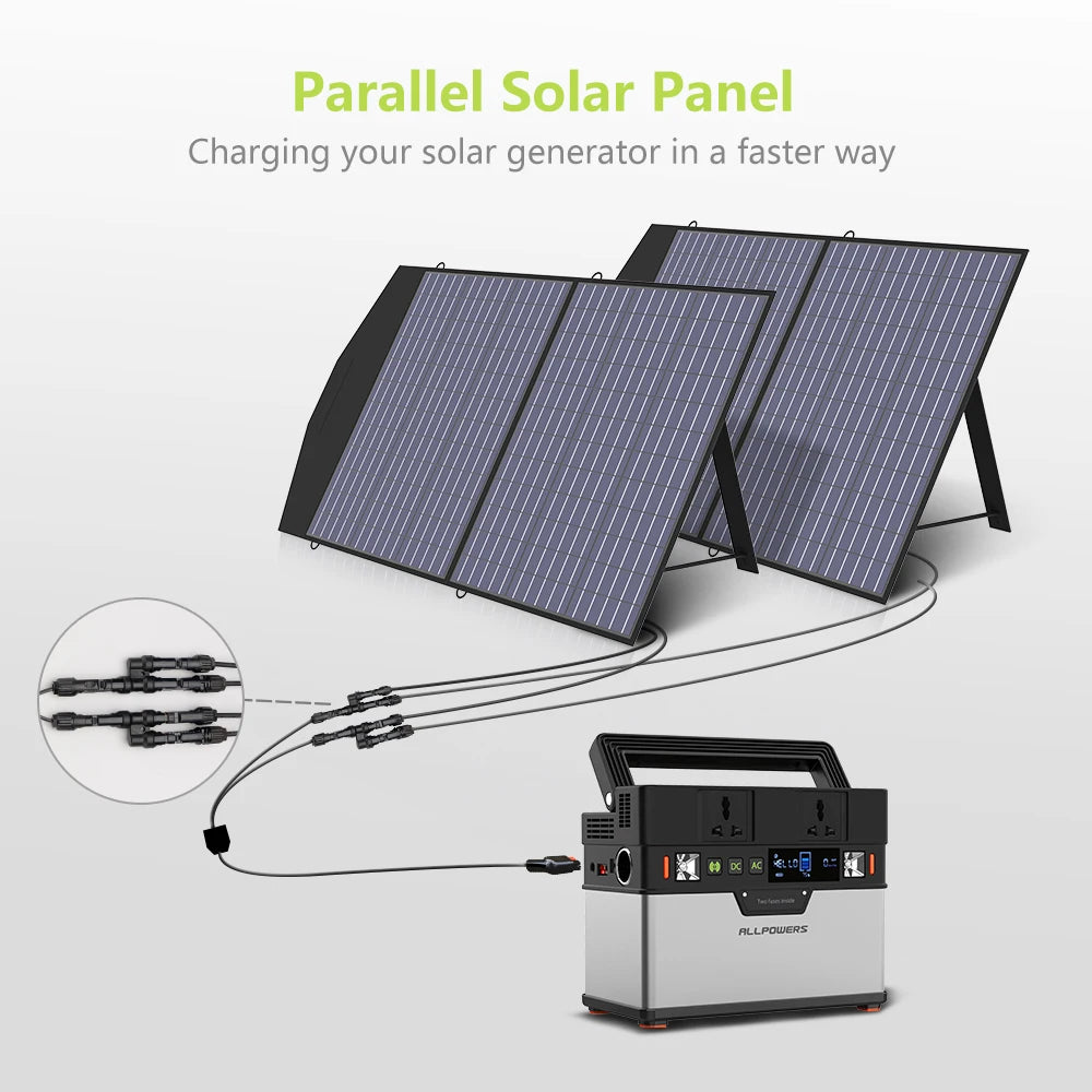 ALLPOWERS 400W / 200W / 140W / 100W / 60W Solar Charger，Portable Waterproof Foldable Solar Panel for Camping RV Garden Roof