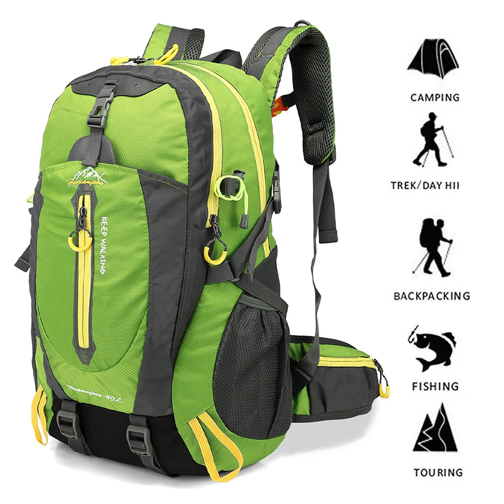 40L Water Resistant Travel Backpack Camp Hike Laptop Daypack Trekking Climb Back Bags For Men Women