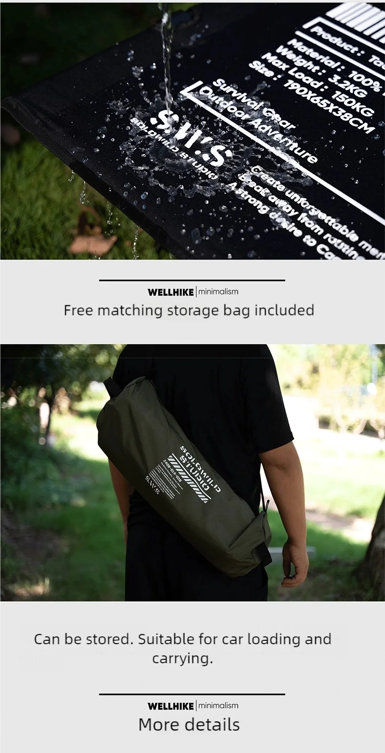 WELLHIKE Camping Marching Bed Outdoor Folding Ultralight Bed Waterproof Portable Lightweight Office Nap Bed With Storage Bag
