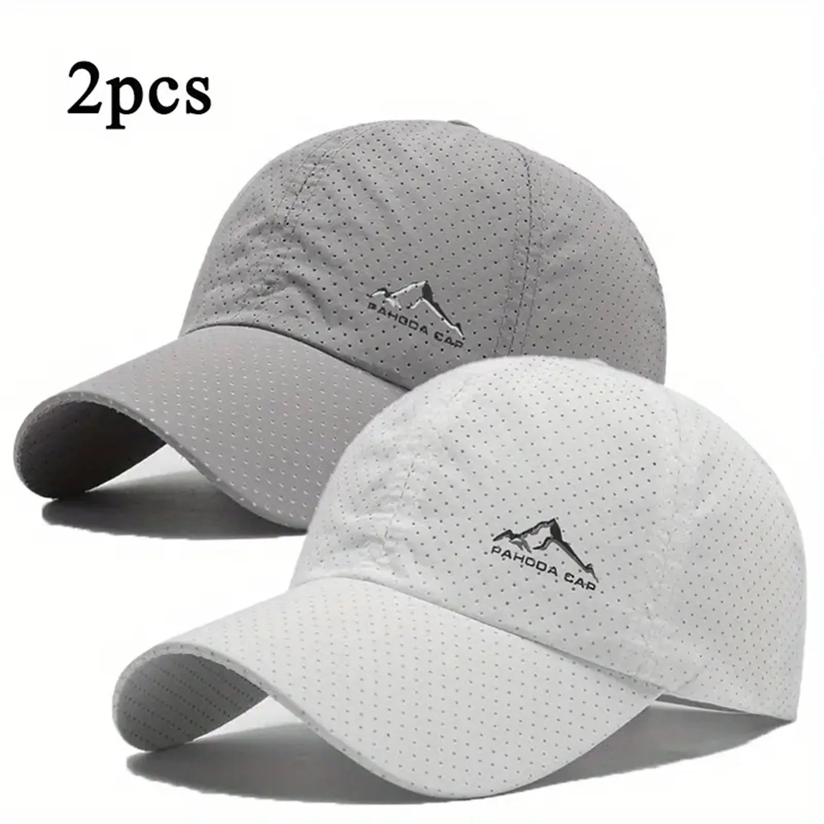 2PCS Unisex Baseball Caps Summer Quick drying Breathable Hat Outdoor Sports Sum Shade Cap for Outdoor Fishing Camping
