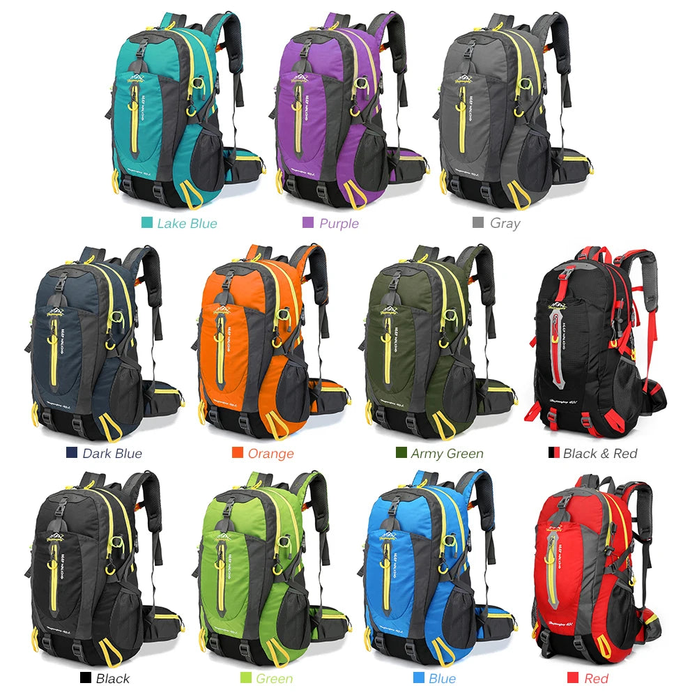 40L Water Resistant Travel Backpack Camp Hike Laptop Daypack Trekking Climb Back Bags For Men Women