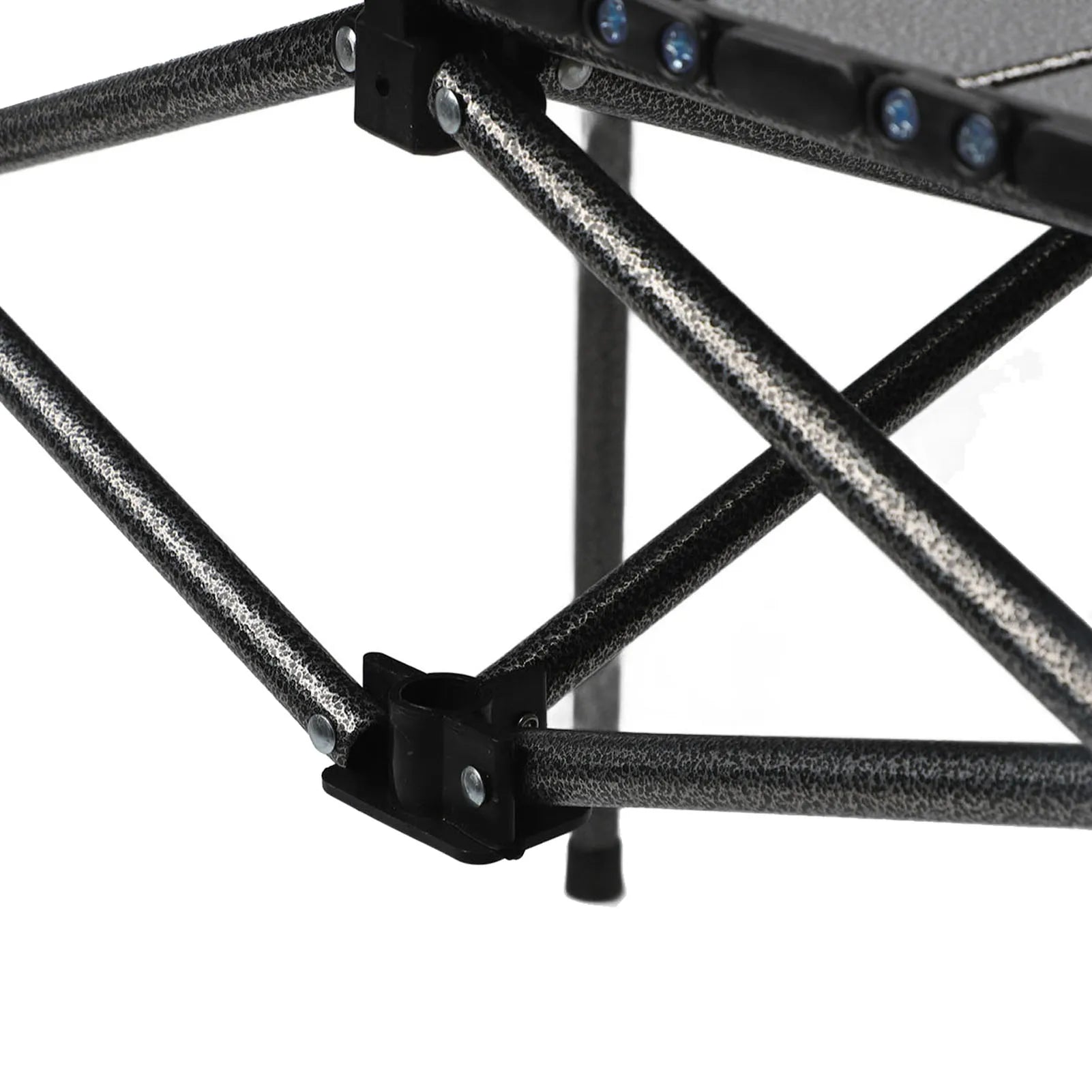 Folding Camping Table Black Spacious Storage Basket 47.24in Carbon Steel Portable Roll Up Outdoor Table for Backyard BBQ Party