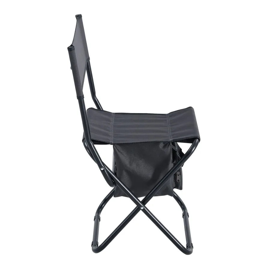 2piece Folding Outdoor Chair with Storage Bag Portable Chair for indoor Outdoor Camping Picnics and Fishing Grey