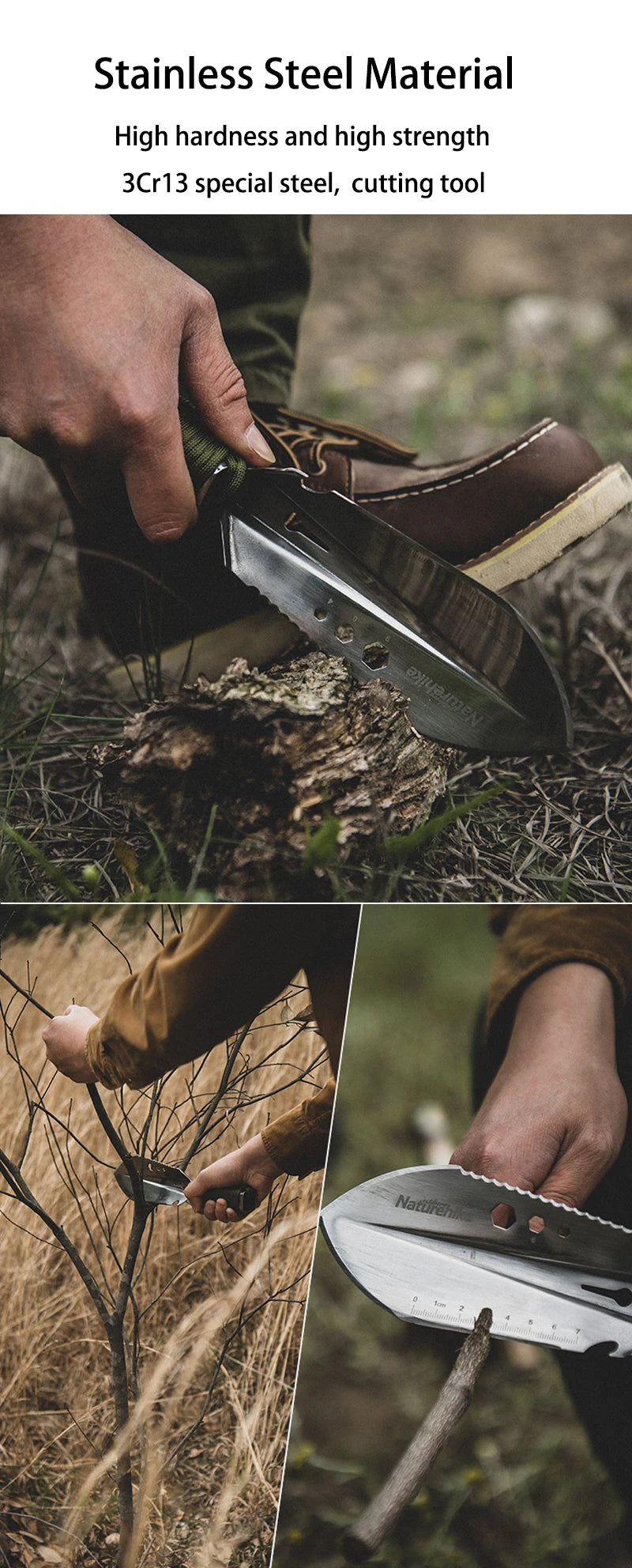 Naturehike Camping Shovel Outdoor Multifunctional Hiking Tactical Survival Emergency Tool Mini Portable Bushcraft Garden Shovels