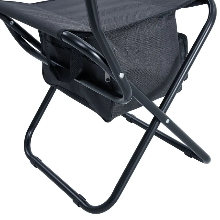 2piece Folding Outdoor Chair with Storage Bag Portable Chair for indoor Outdoor Camping Picnics and Fishing Grey