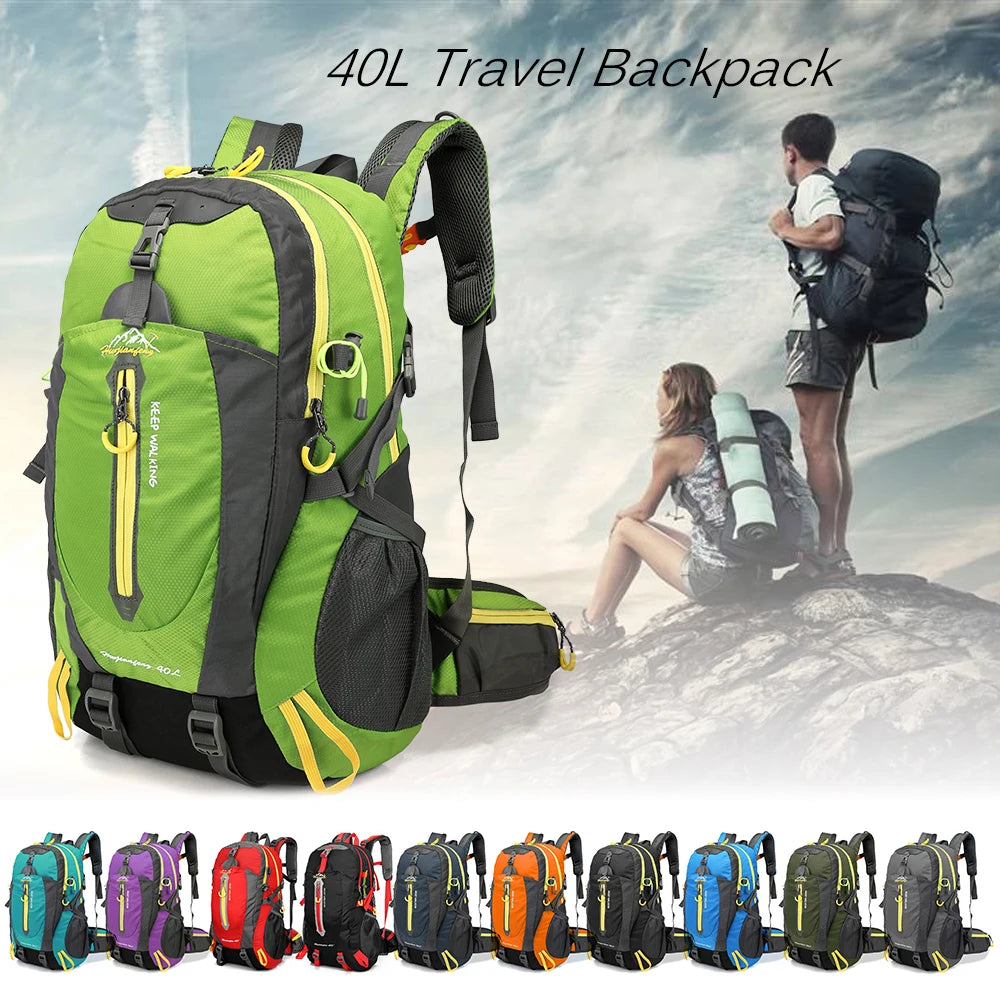 40L Water Resistant Travel Backpack Camp Hike Laptop Daypack Trekking Climb Back Bags For Men Women