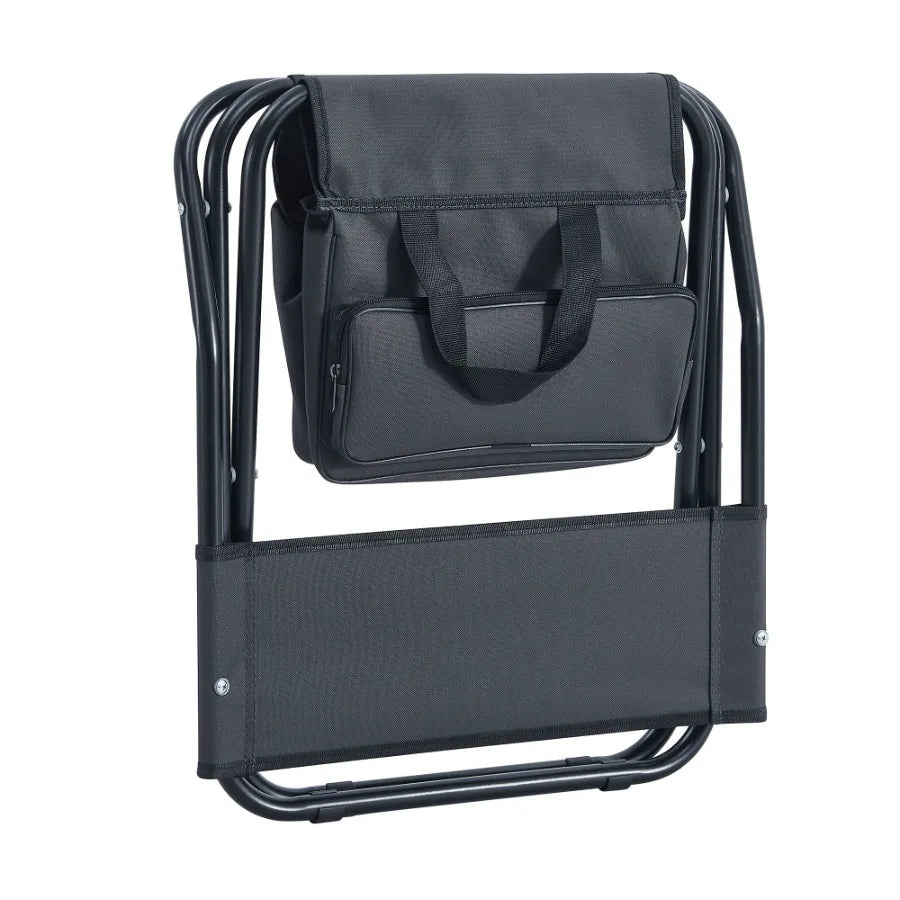 2piece Folding Outdoor Chair with Storage Bag Portable Chair for indoor Outdoor Camping Picnics and Fishing Grey