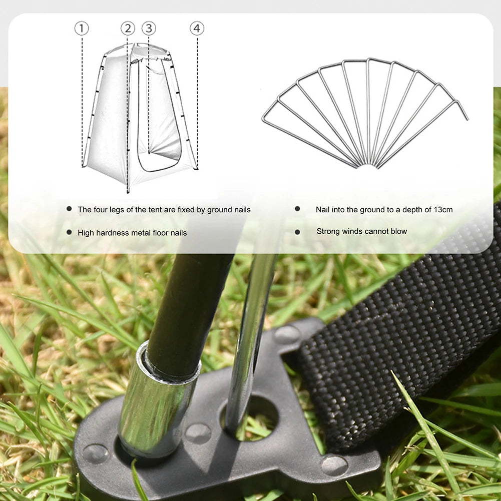 Portable Privacy Shower Tent Outdoor Waterproof Changing Room Shelter for Camping Hiking Beach Toilet Shower Bathroom