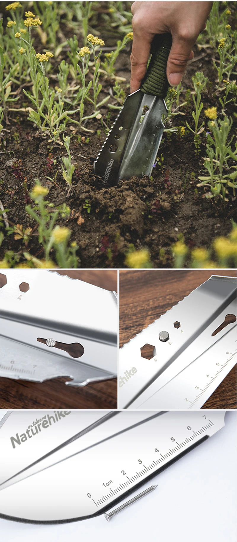 Naturehike Camping Shovel Outdoor Multifunctional Hiking Tactical Survival Emergency Tool Mini Portable Bushcraft Garden Shovels