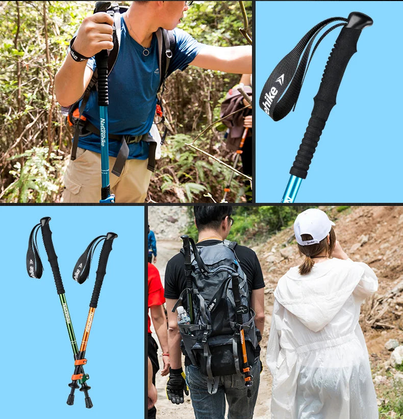 Naturehike ST01 Walking Sticks Ultralight Children Adult Telescopic Aluminum Alloy Trekking Pole Outdoor Camping Climbing Hiking
