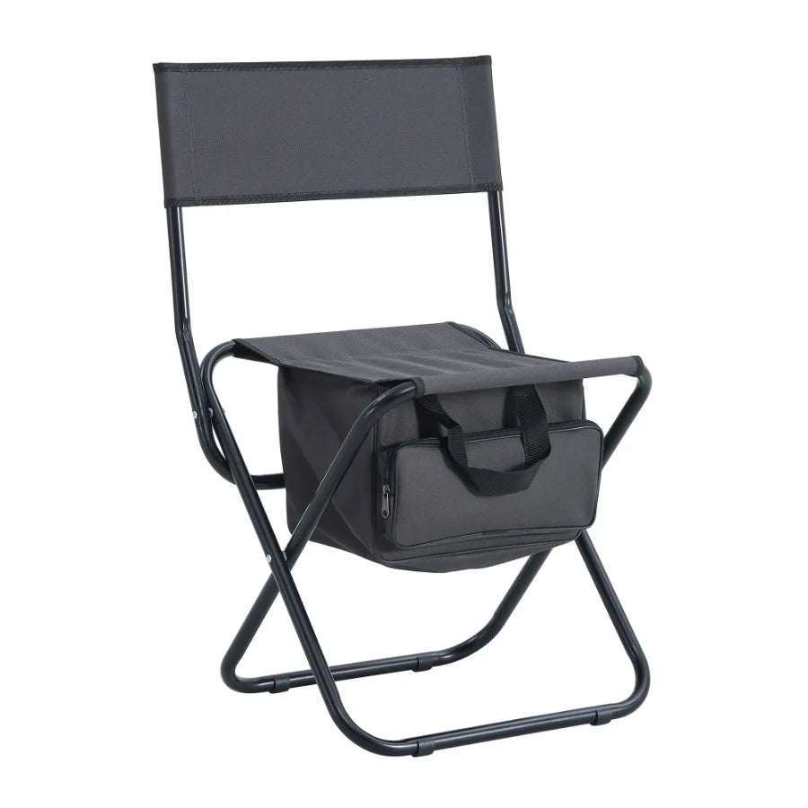 2piece Folding Outdoor Chair with Storage Bag Portable Chair for indoor Outdoor Camping Picnics and Fishing Grey