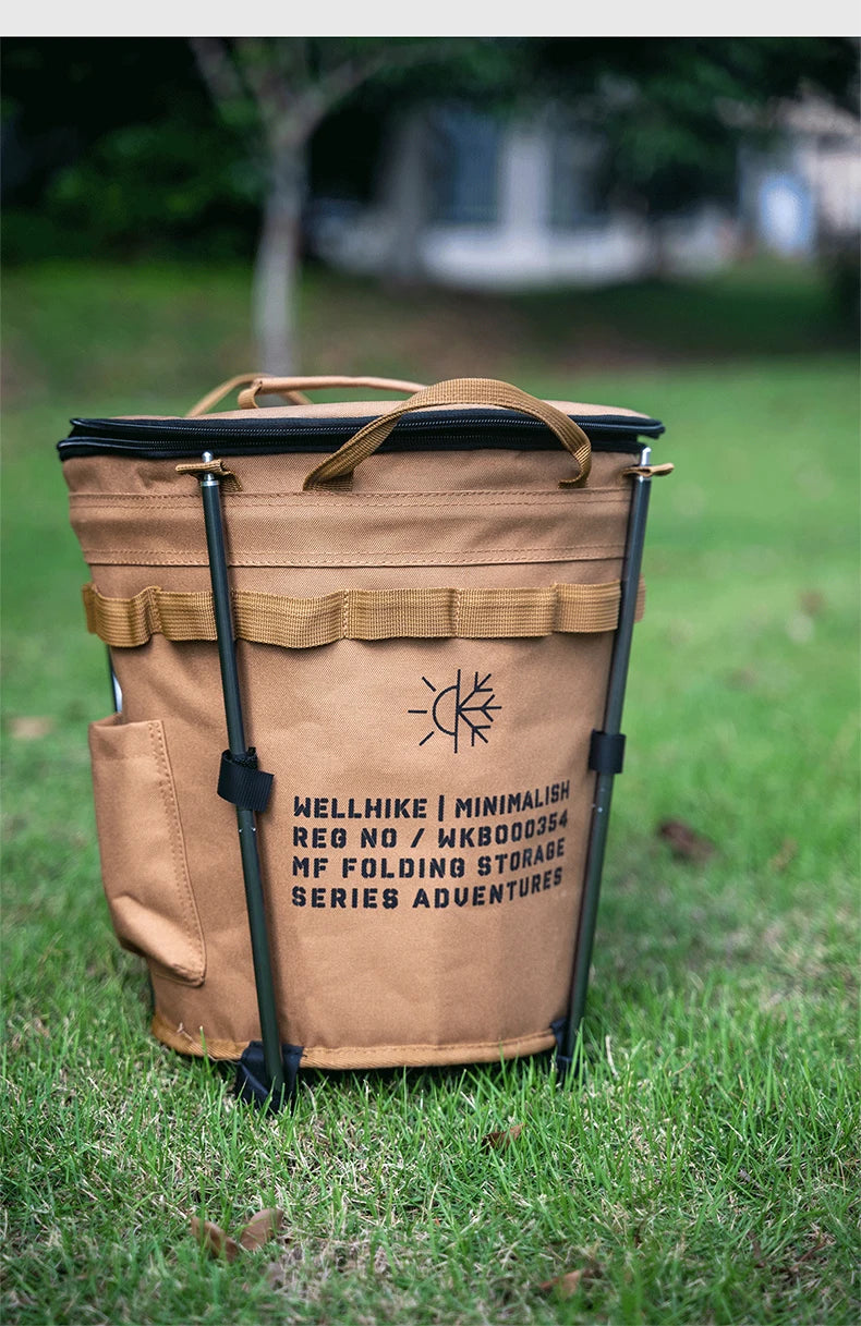 WELLHIKE Portable Collapsible Outdoor Camping Ice Bucket Car Carrying Round Bucket Insulation Keep Cold Keep Fresh Bag
